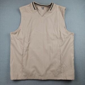 PING Vest Mens Large Beige Performance Dynamics Golf Windbreaker V Neck Pullover